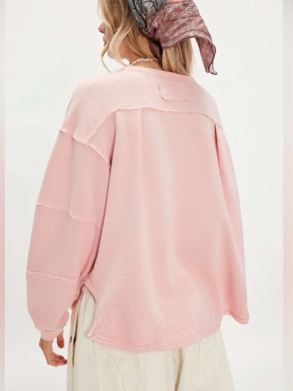 FREE PEOPLE We the Free Total Eclipse Tee Blossom Pink Top Shirt Knit NWOT Sz S - Picture 3 of 6